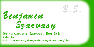 benjamin szarvasy business card